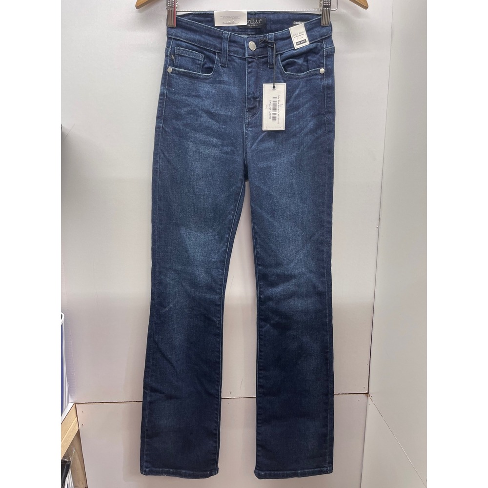 Judy Blue Slim Bootcut Jeans High Waist Dark Wash Denim 0/24 NWT